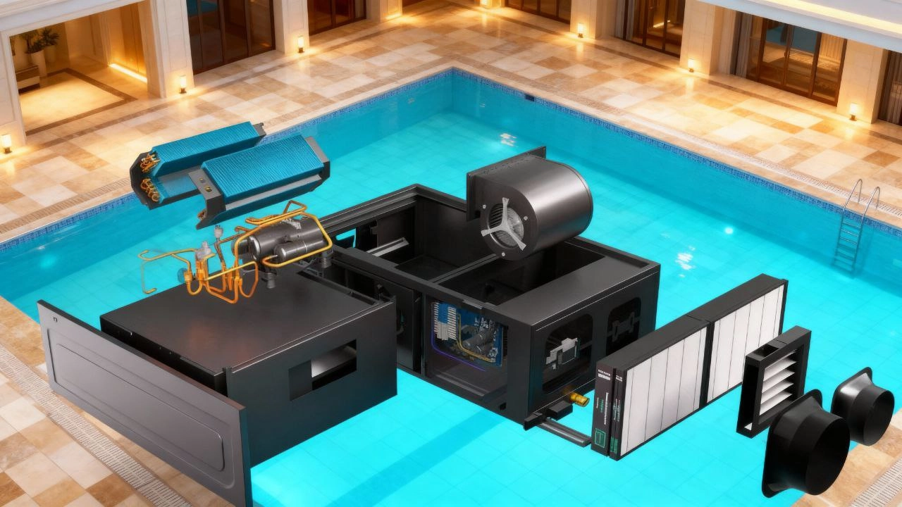 Канальный осушитель для бассейнов, контроль влажности Mycond MSHAC