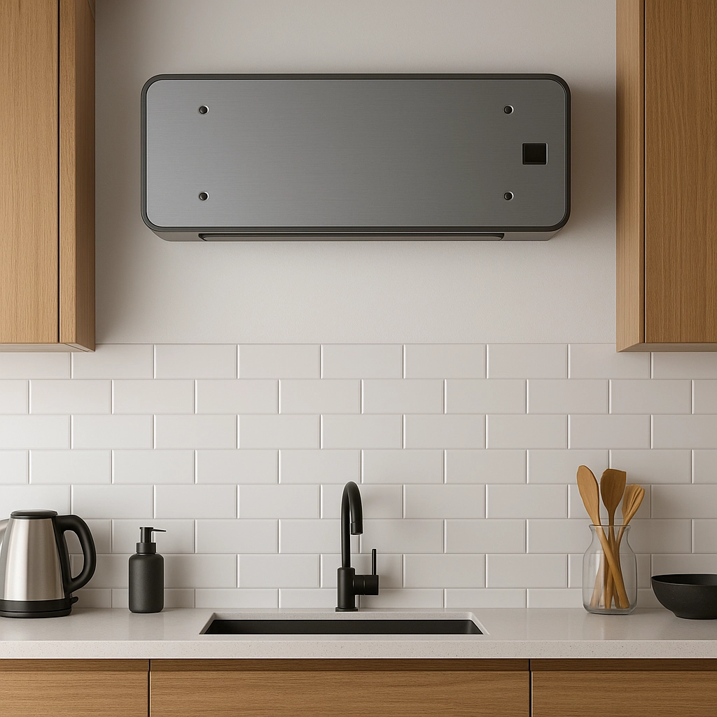 Настенный фанкойл с белым и черным стеклянным дизайном Mycond Silver Glass Wall