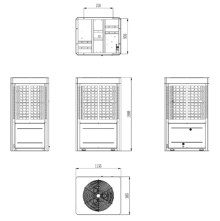 MyCond Propane MCU-YHP Габаритные размеры